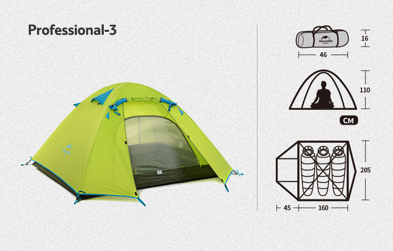 lều cắm trại 2 người naturehike chống mưa