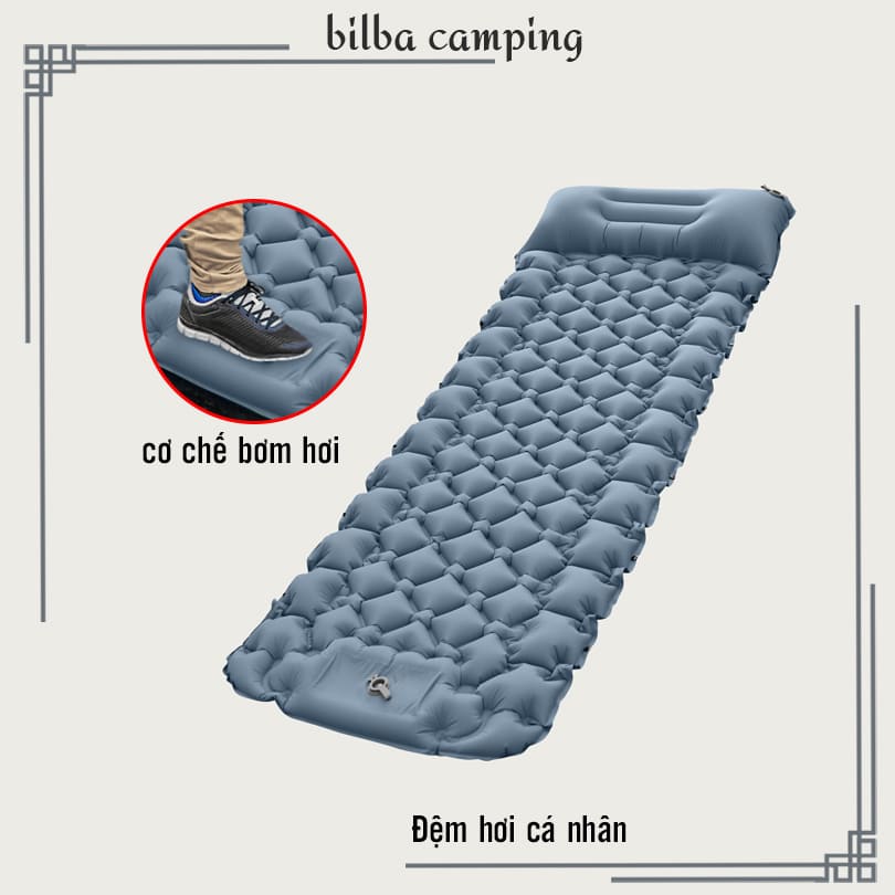 đệm bơm hơi nhỏ gọn - đệm nệm cắm trại trải nằm trong lều